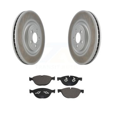 Front Coated Disc Brake Rotors And Ceramic Pads Kit For Jaguar XF XJ KGT-102827
