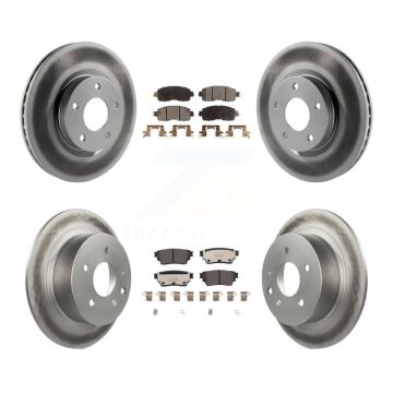 Front Rear Coated Brake Rotor Ceramic Pad Kit For Nissan Altima With Manual Parking KGT-102851