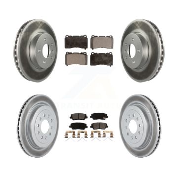 Front Rear Coated Disc Brake Rotors And Ceramic Pads Kit For Cadillac ATS KGT-102877
