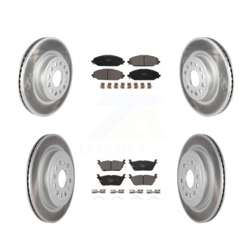 Front Rear Coated Disc Brake Rotors And Ceramic Pads Kit For Ram 1500 KGT-102885