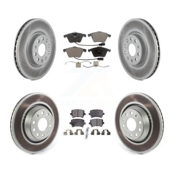 Front Rear Coated Disc Brake Rotors And Ceramic Pads Kit For Volkswagen CC KGT-102908