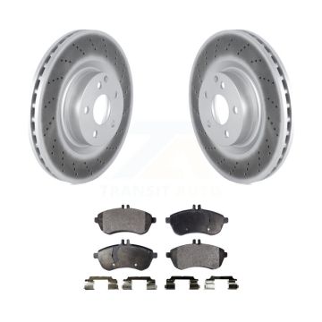 Front Coated Brake Rotors Ceramic Pad Kit For Mercedes-Benz C250 Coupe With Sport Package KGT-102926