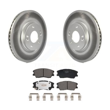 Front Coated Disc Brake Rotors And Ceramic Pads Kit For Kia Soul EV KGT-102936