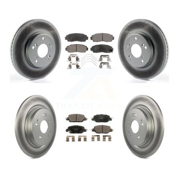 Front Rear Coated Disc Brake Rotors And Ceramic Pads Kit For Honda CR-V KGT-102945