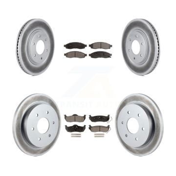 Front Rear Coated Disc Brake Rotors And Ceramic Pads Kit For 2007 Nissan TITAN From 04 07 KGT-102959