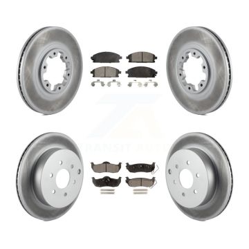 Front Rear Coated Disc Brake Rotors Ceramic Pad Kit For 2004 Nissan Pathfinder From 08 04 KGT-102961