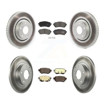 Front Rear Coated Disc Brake Rotors And Ceramic Pads Kit For 2021 Mazda 6 Turbocharged KGT-102962