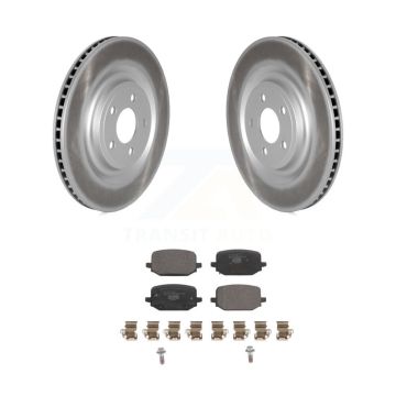 Rear Coated Disc Brake Rotors And Ceramic Pads Kit For 2022-2023 Ford Explorer 3.3L KGT-102973