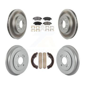 Front Rear Coated Disc Brake Rotor Ceramic Pad Drum Kit For Honda Civic With 4 Lug Wheels KGT-102978