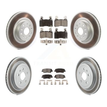 Front Rear Coated Disc Brake Rotors And Ceramic Pads Kit For Cadillac CTS KGT-103000