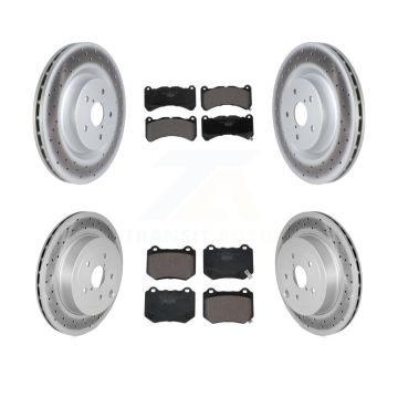 Front Rear Coated Disc Brake Rotors And Ceramic Pads Kit For 2018-2020 Subaru WRX STI KGT-103010