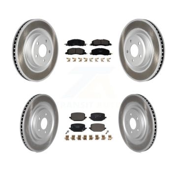 Front Rear Coated Disc Brake Rotors And Ceramic Pads Kit For Lincoln Aviator KGT-103021