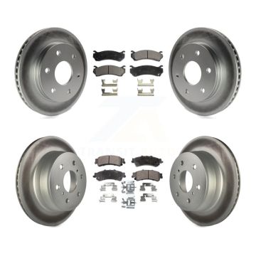 Front Rear Coated Disc Brake Rotors And Ceramic Pads Kit For GMC Sierra 1500 Classic KGT-103026