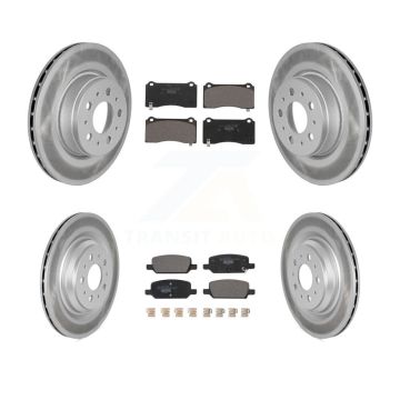Front Rear Coat Brake Rotors Ceramic Pad Kit For 17-22 Tesla 3 With Gray Painted Calipers KGT-103028