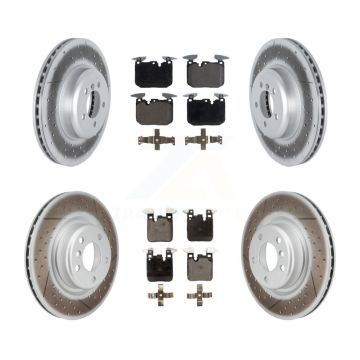Front Rear Coated Disc Brake Rotors And Ceramic Pads Kit For 2018-2020 BMW M240i xDrive KGT-103055