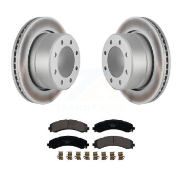 Rear Coated Disc Brake Rotor Ceramic Pad Kit For 2020-2021 Ram 3500 With Dual Wheels KGT-103074