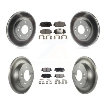 Front Rear Coat Brake Rotor Ceramic Pad Kit For 2014 Kia Forte Without 15" Factory Wheels KGT-103083