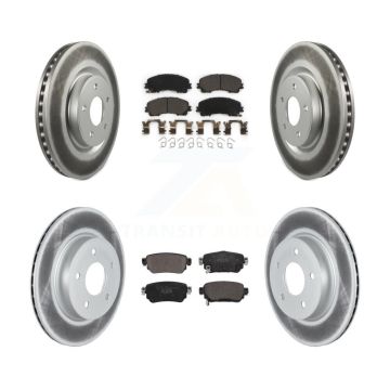 Front Rear Coat Brake Rotors Ceramic Pad Kit For Nissan Rogue With Electric Parking KGT-103087