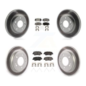 Front Rear Coat Disc Brake Rotor Ceramic Pad Kit For Hyundai Veloster Naturally Aspirated KGT-103099