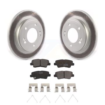 Rear Coated Disc Brake Rotors And Ceramic Pads Kit For Kia Forte Hyundai Veloster KGT-103120