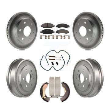 Front Rear Coated Disc Brake Rotors Ceramic Pads And Drum Kit (7Pc) For GMC Sierra 1500 KGT-103123