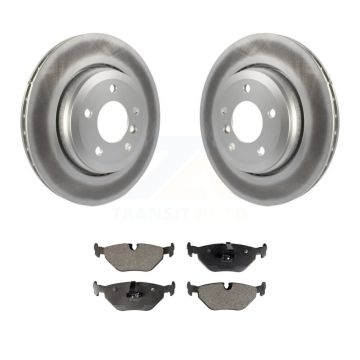 Rear Coated Brake Rotor Ceramic Pad Kit For 01-05 BMW 320i With 320mm Diameter KGT-103192