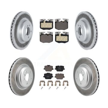 Front Rear Coated Disc Brake Rotors And Ceramic Pads Kit For BMW 330i KGT-103217