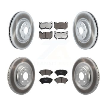 Front Rear Coated Disc Brake Rotors Ceramic Pad Kit For 2018 Audi Q5 With Brembo Calipers KGT-103231