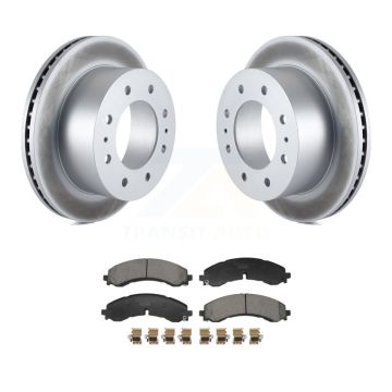 Rear Coated Brake Rotor & Ceramic Pad Kit For GMC Chevrolet Sierra 2500 HD Silverado 3500 KGT-103275
