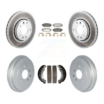Front Rear Coated Disc Brake Rotors Ceramic Pads And Drum Kit For 2020-2022 Nissan Sentra KGT-103295