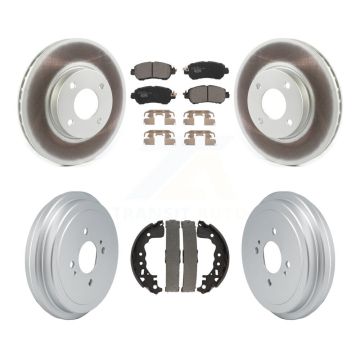 Front Rear Coated Disc Brake Rotors Ceramic Pads And Drum Kit For Nissan Kicks Versa KGT-103296