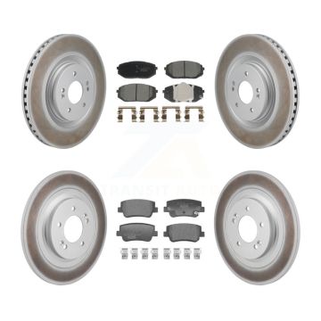 Front Rear Coated Disc Brake Rotors And Ceramic Pads Kit For Hyundai Sonata Kia K5 KGT-103307