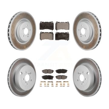 Front Rear Coated Brake Rotor Ceramic Pad Kit For 2017 Subaru BRZ Base With Brembo Brakes KGT-103319
