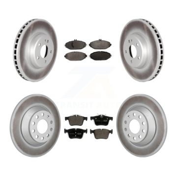 Front Rear Coat Brake Rotors Ceramic Pad Kit For Mercedes-Benz C300 Without Sport Package KGT-103321