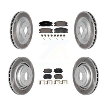 Front Rear Coated Disc Brake Rotors And Ceramic Pads Kit For Dodge Charger KGT-103327