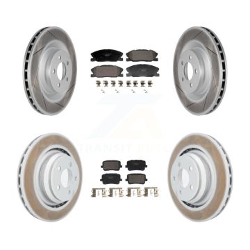 Front Rear Coated Disc Brake Rotors And Ceramic Pads Kit For Dodge Charger KGT-103330