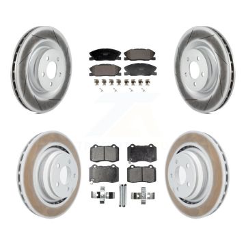 Front Rear Coated Disc Brake Rotors And Ceramic Pads Kit For Dodge Charger KGT-103335