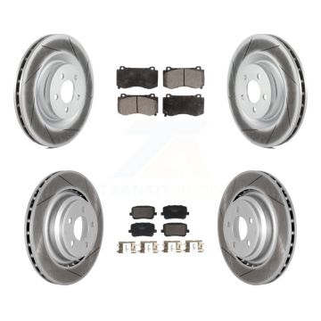 Front Rear Coated Disc Brake Rotors And Ceramic Pads Kit For Dodge Charger KGT-103340