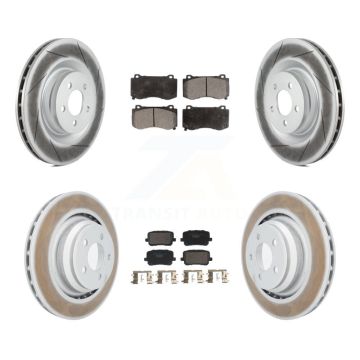 Front Rear Coated Disc Brake Rotors And Ceramic Pads Kit For Dodge Charger KGT-103341