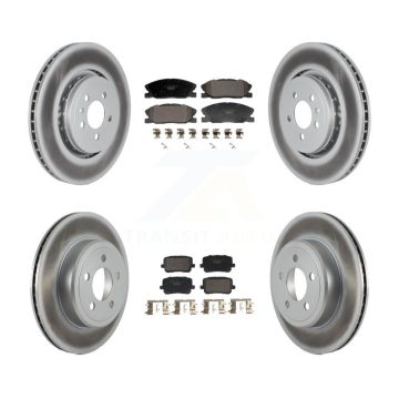 Front Rear Coated Brake Rotor & Ceramic Pad Kit For 2017-2018 Dodge Charger RWD with 5.7L KGT-103347