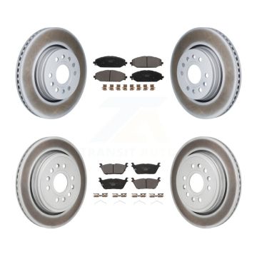 Front Rear Coated Disc Brake Rotor And Ceramic Pad Kit For Ram 1500 Jeep Wagoneer Grand L KGT-103359