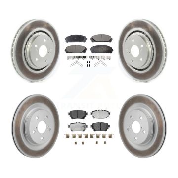 Front Rear Coated Brake Rotor & Ceramic Pad Kit For Lexus NX350h NX350 NX250 Toyota Crown KGT-103364