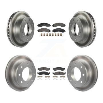 Front Rear Coated Brake Rotors Ceramic Pad Kit For GMC Savana 2500 Chevrolet Express 3500 KGT-103374