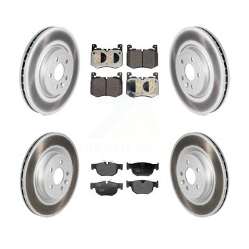 Front Rear Coated Disc Brake Rotors And Ceramic Pads Kit For Jaguar F-Pace KGT-103393