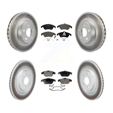 Front Rear Coated Disc Brake Rotors And Ceramic Pads Kit For Mercedes-Benz E400 KGT-103409