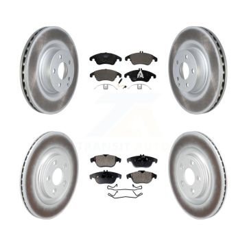 Front Rear Coated Disc Brake Rotors And Ceramic Pads Kit For Mercedes-Benz E400 KGT-103411