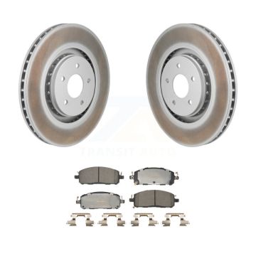 Front Coated Brake Rotors Ceramic Pad Kit For Mitsubishi Outlander Nissan Pathfinder QX60 KGT-103454