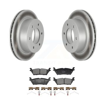 Rear Coated Disc Brake Rotors And Ceramic Pads Kit For 2022-2023 Ford Bronco 3.0L KGT-103526