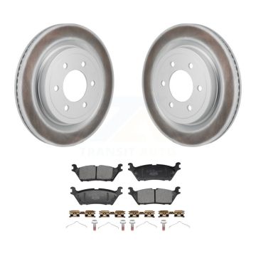 Rear Coated Disc Brake Rotors And Ceramic Pads Kit For Ford F-150 Lightning KGT-103532