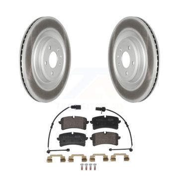 Rear Coated Brake Rotor & Ceramic Pad Kit For Audi S6 S7 S8 With Composite Brakes KGT-103555